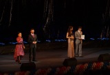 Ведущие вечера (слева направо) София Гочияева, Расул Богатырев, Алина Кочкарова и Марат Мирзоев