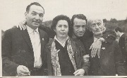Саид Шахмурзаев, Хасан Карданов, Х. Байрамукова, Мустафа Мамчуев во время декады литературы и искусств КЧАО 1967 г.